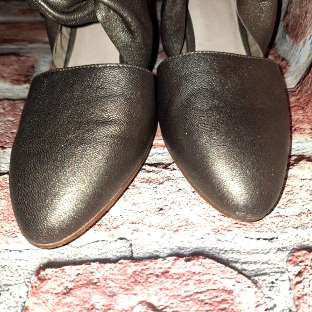 Eileen Fisher 'Mary' Twist Front Metallic Leather Wedge Pump - Bronze - Picture 11 of 16